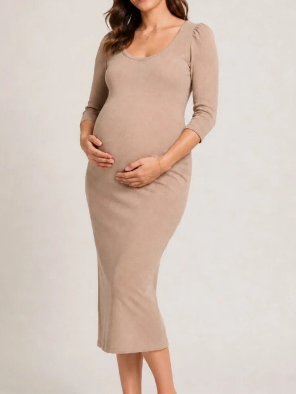 The Nines x HATCH Maternity Ribbed Midi Dress